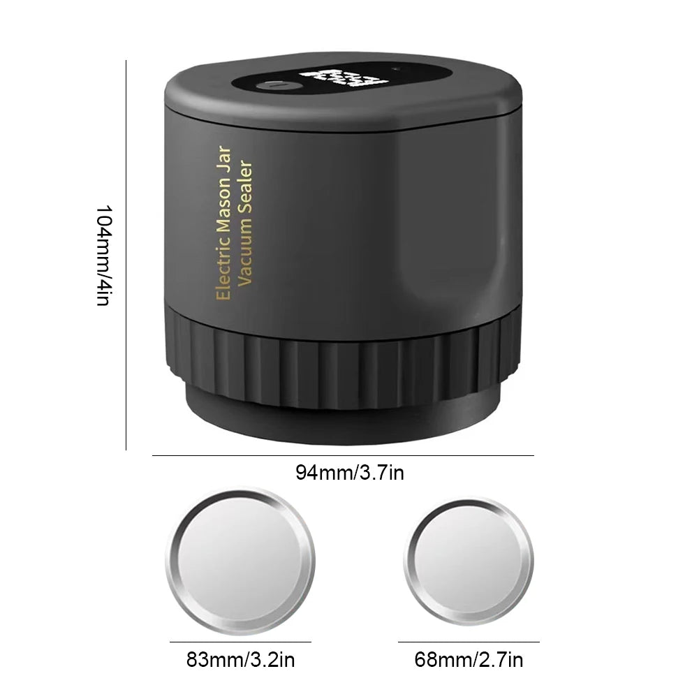 Electric Mason Jar Vacuum Sealer with Mason Jar Lids