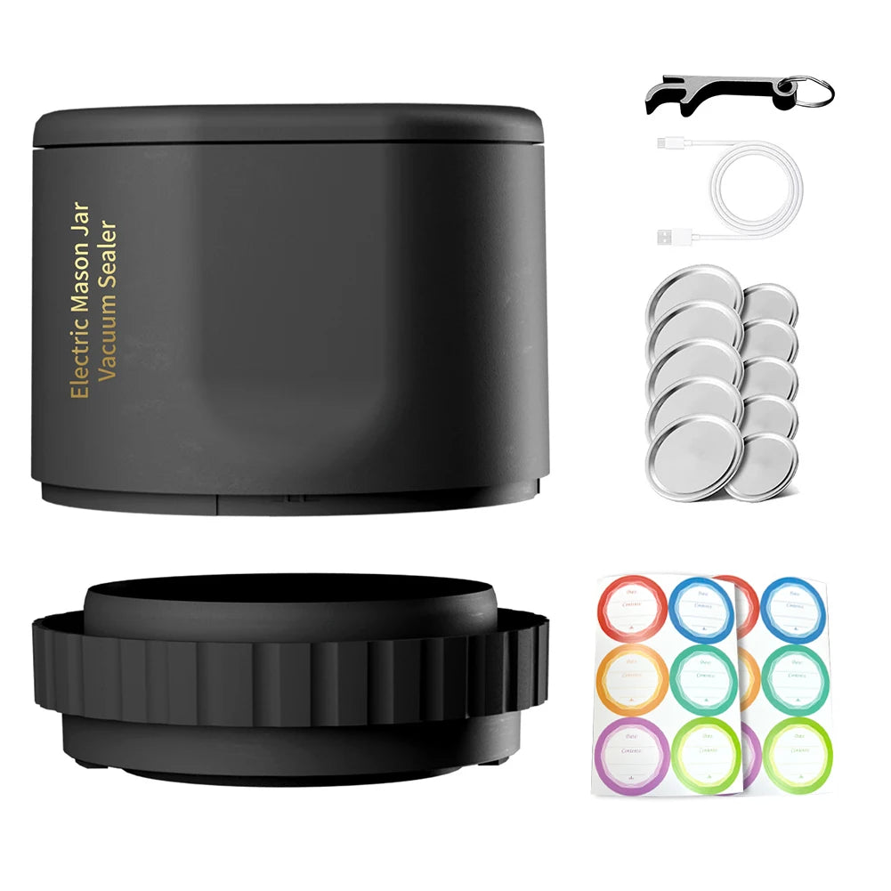 Electric Mason Jar Vacuum Sealer with Mason Jar Lids