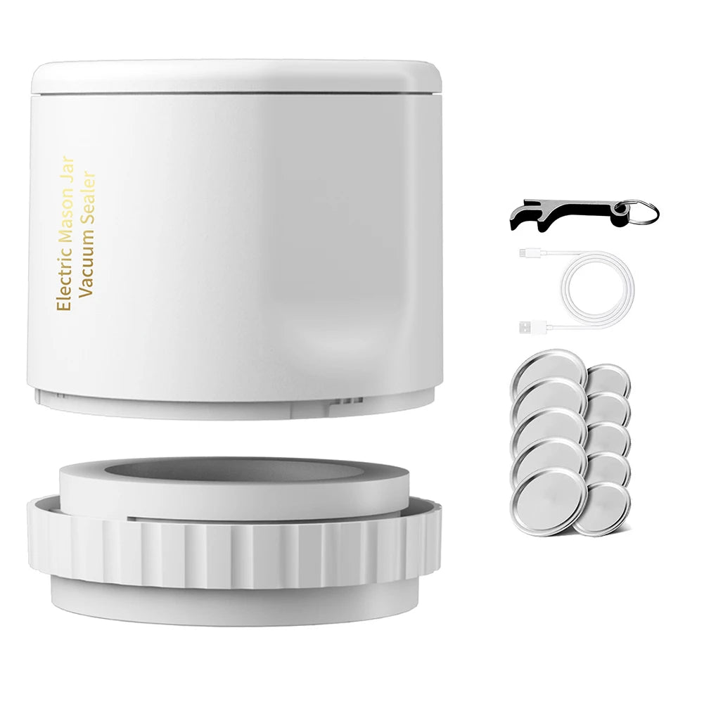 Electric Mason Jar Vacuum Sealer with Mason Jar Lids