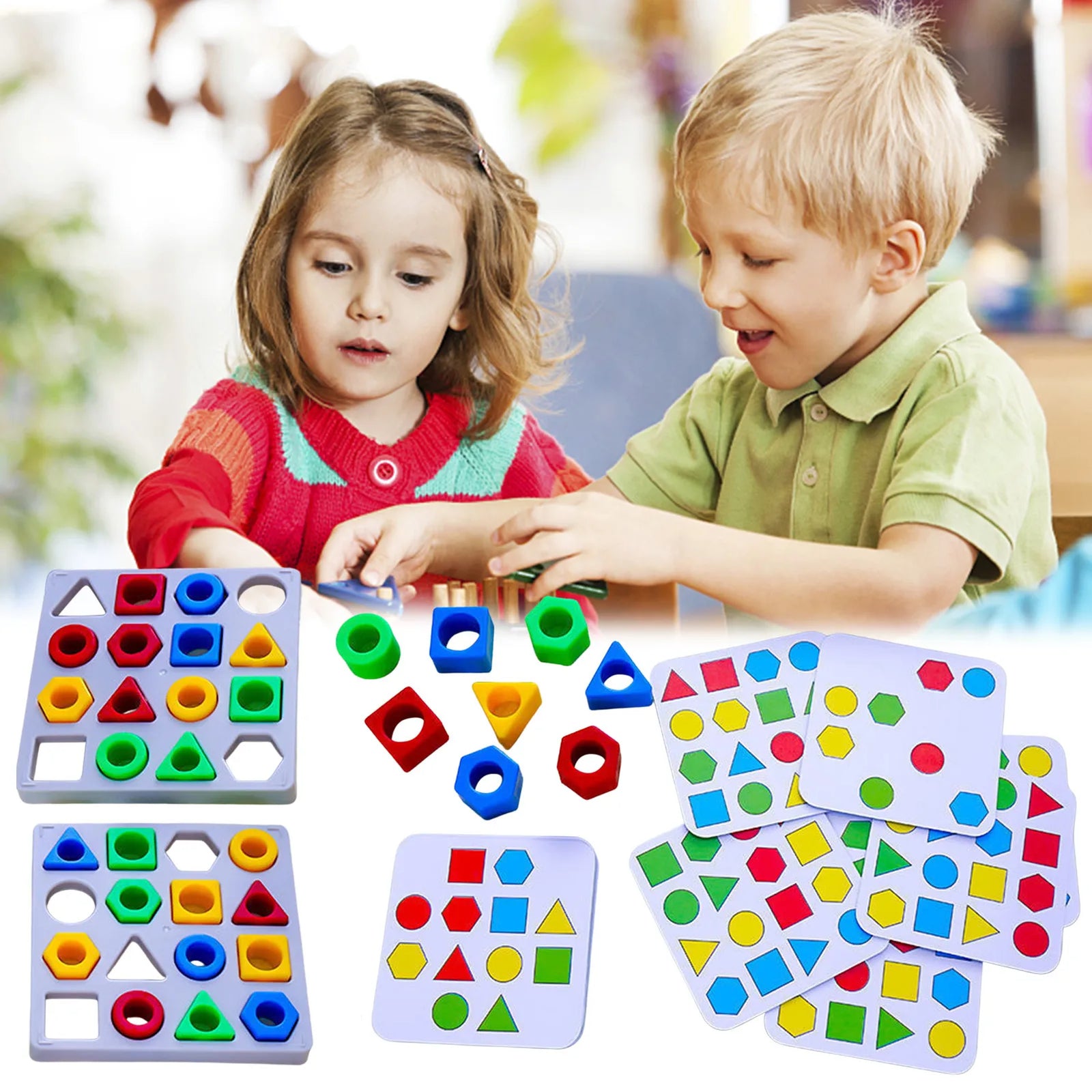 Montessori Geometric Shape & Colour Matching Interactive Toy