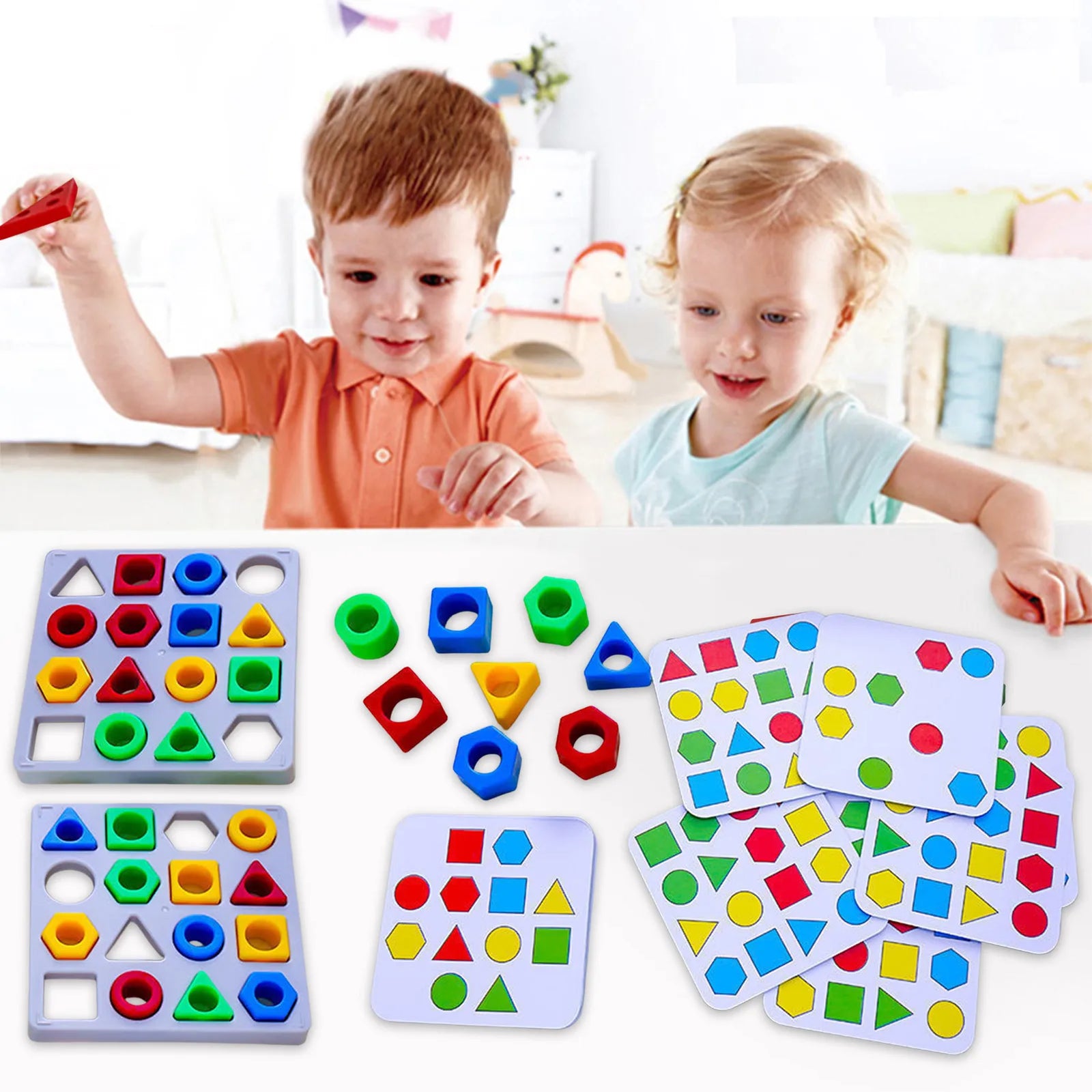 Montessori Geometric Shape & Colour Matching Interactive Toy
