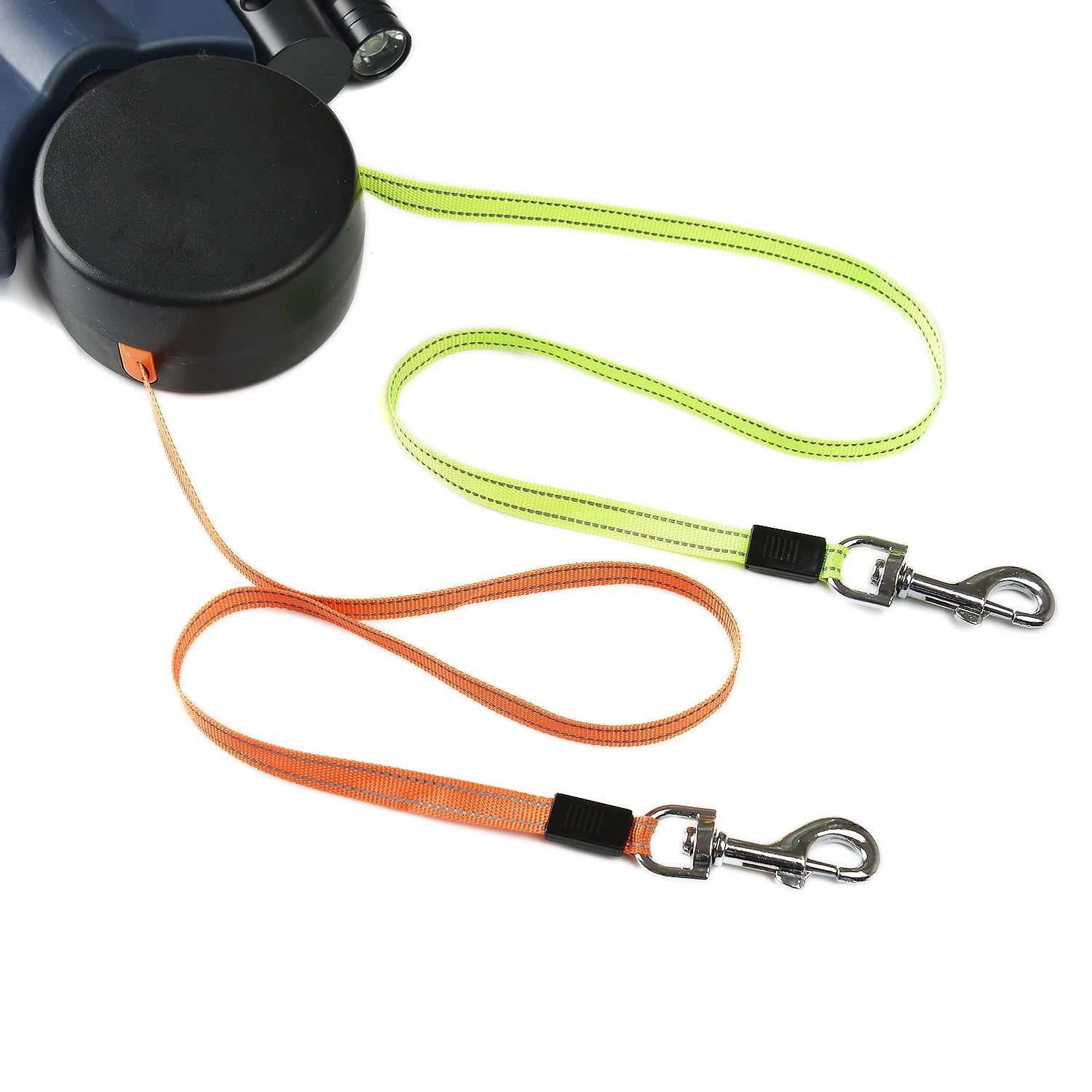 Retractable Double Dog Leashes, 360-Swivel No Tangle with Lights