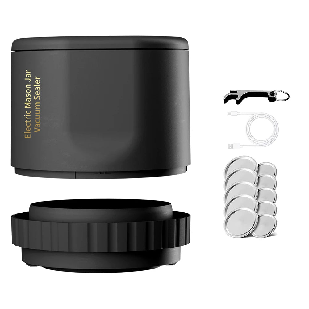 Electric Mason Jar Vacuum Sealer with Mason Jar Lids