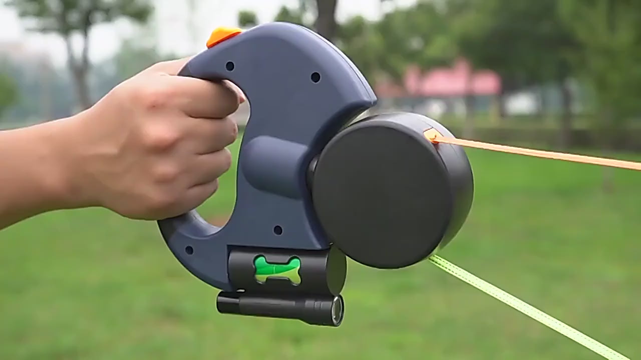 Retractable Double Dog Leashes, 360-Swivel No Tangle with Lights