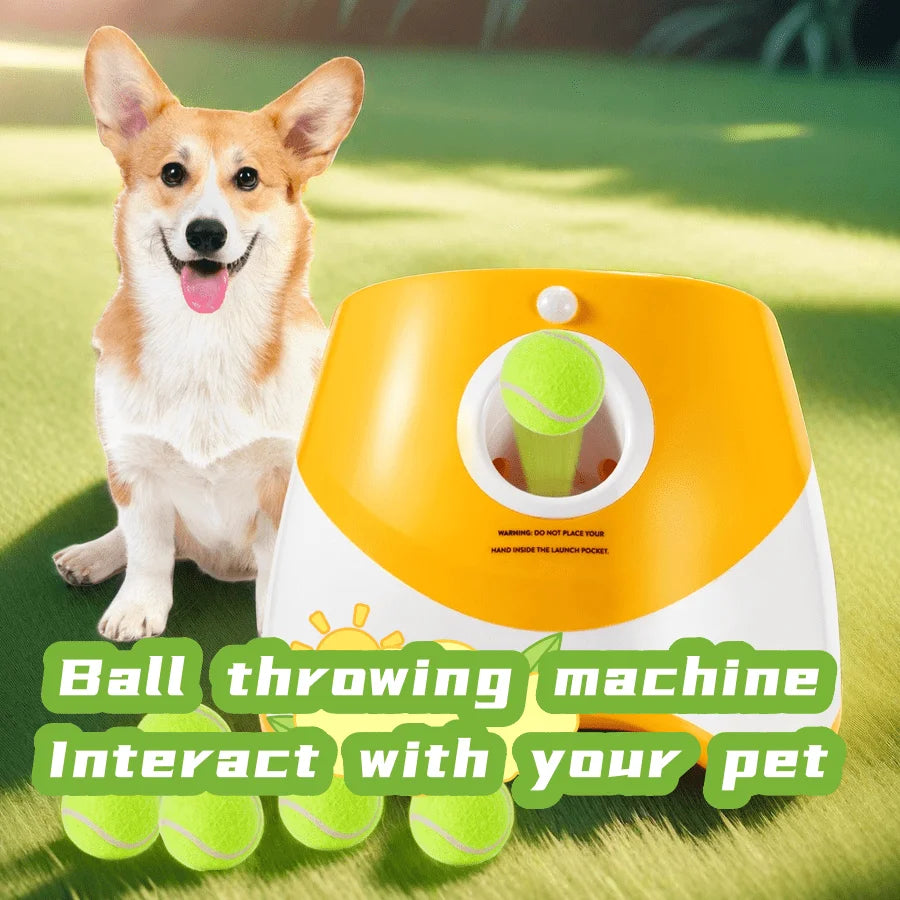 Automatic Dogs Ball Launcher, Interactive Tennis Throwing Machine