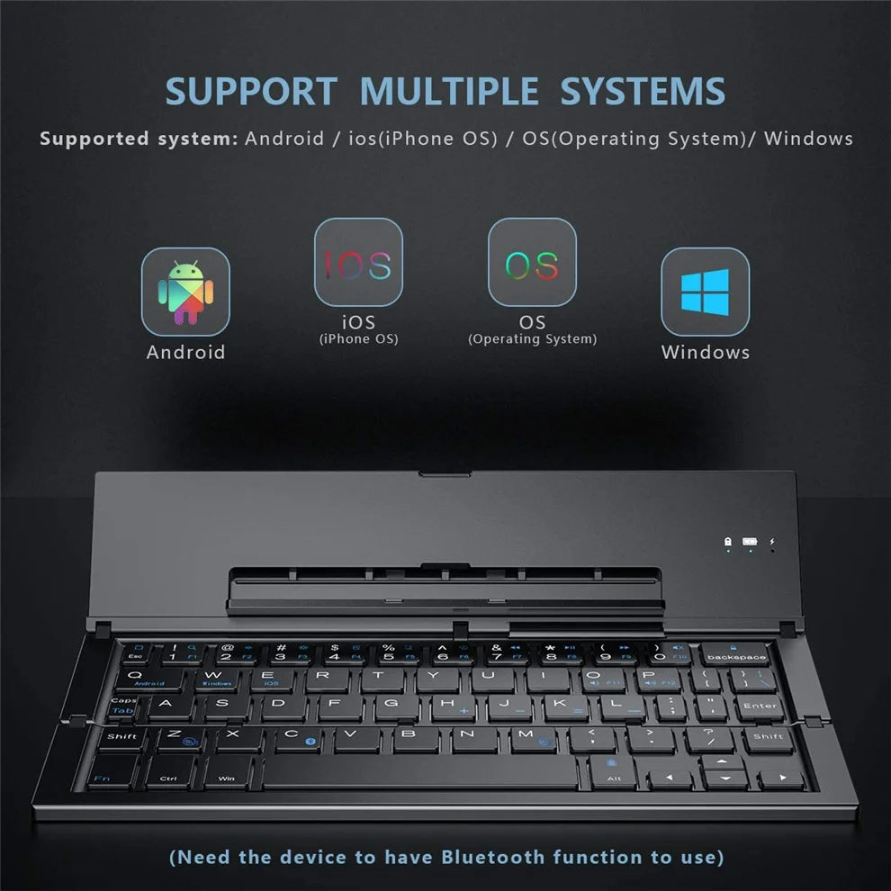 BOW Foldable Bluetooth Wireless Pocket Keyboard, Rechargeable