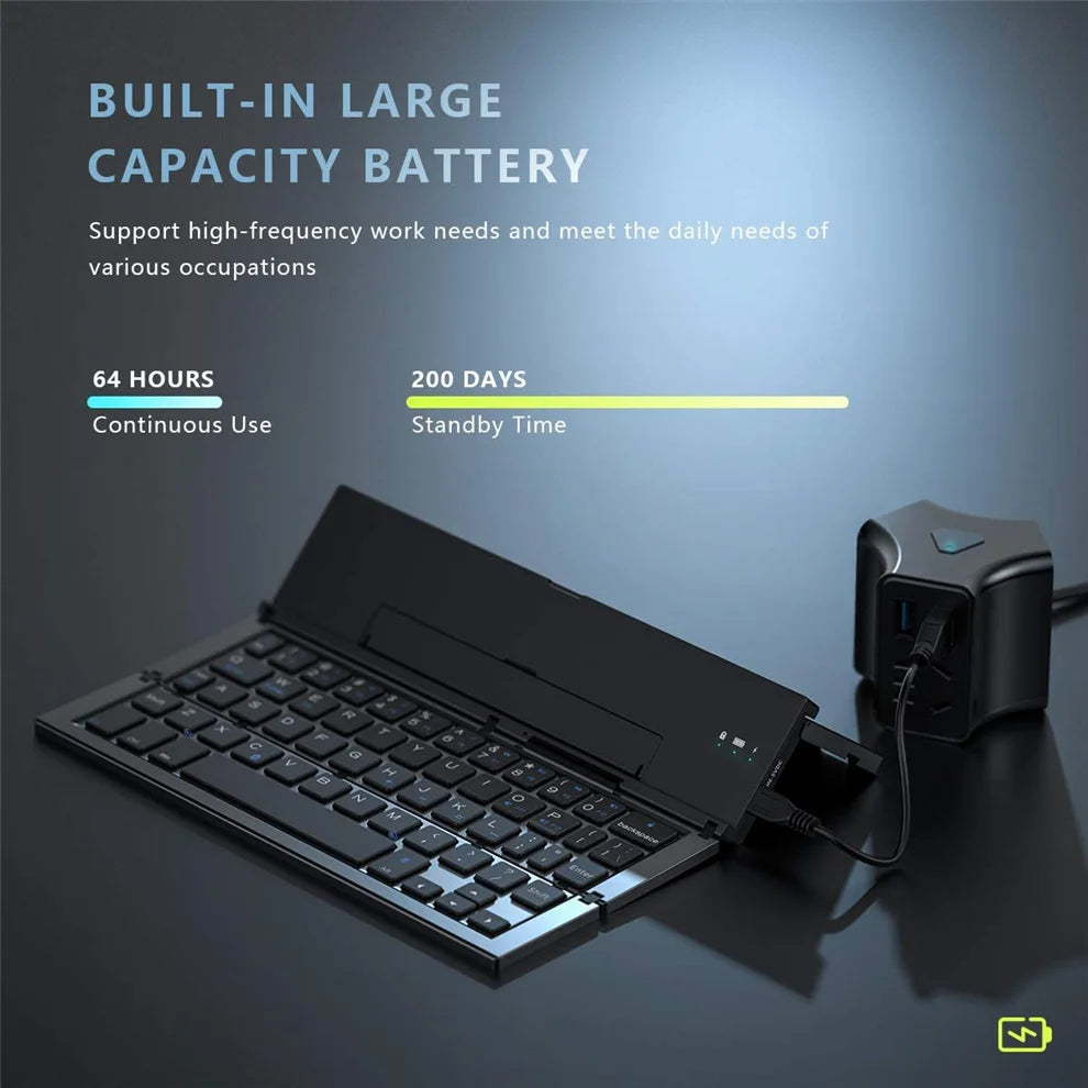 BOW Foldable Bluetooth Wireless Pocket Keyboard, Rechargeable