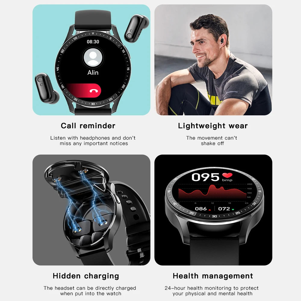 Beat Sync Fitness Watch Bud:  Bluetooth Headset and Smart Watch