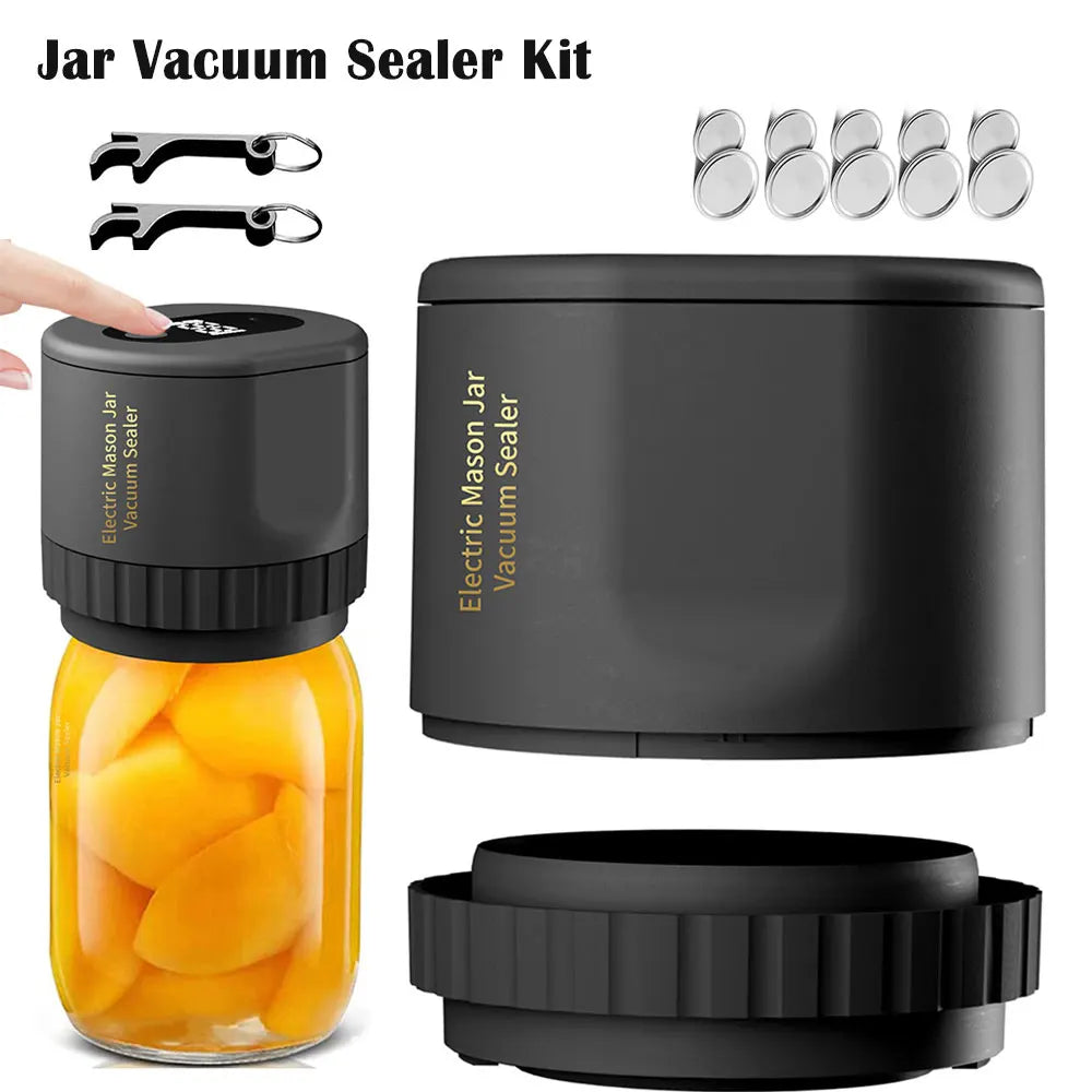 Electric Mason Jar Vacuum Sealer with Mason Jar Lids