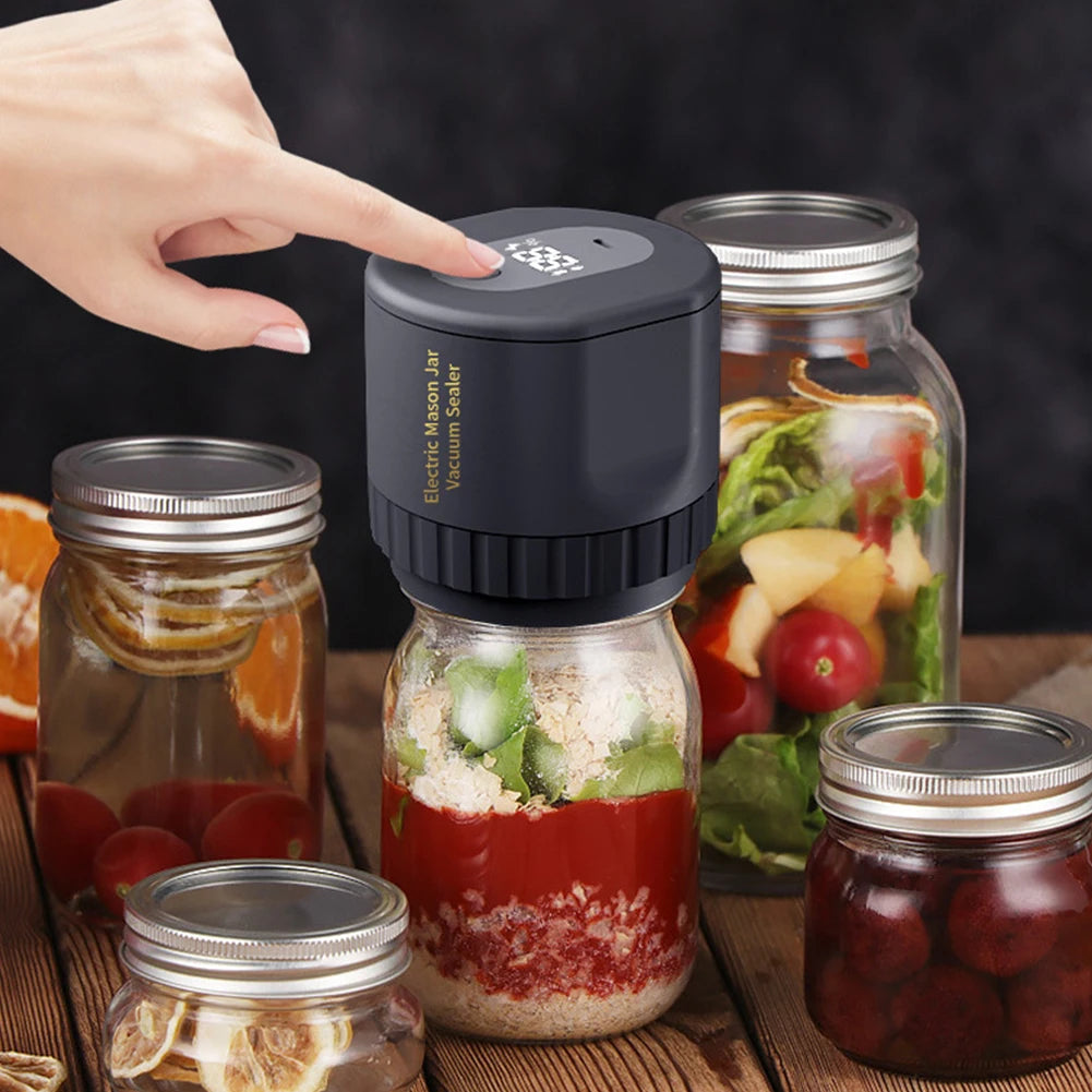 Electric Mason Jar Vacuum Sealer with Mason Jar Lids