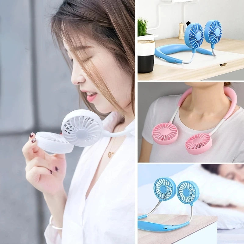 Hand-Free Neckband Fan