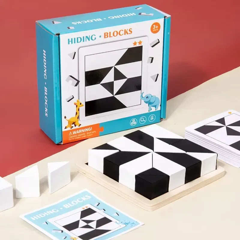 Montessori Geometric Wooden Block Buzzle, Logic Educational Toy