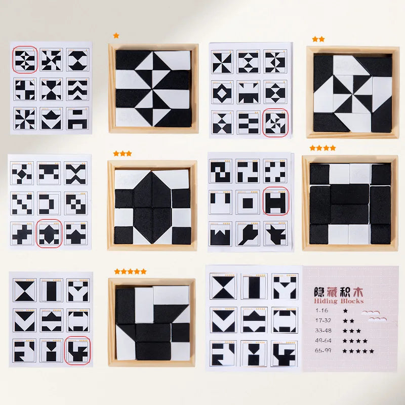 Montessori Geometric Wooden Block Puzzle
