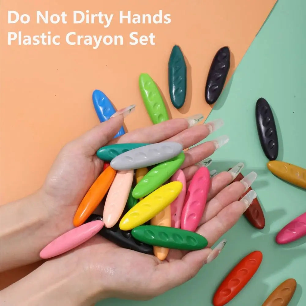 No Dirty Hands Plastic Peanut Crayon, Erasable & Washable.